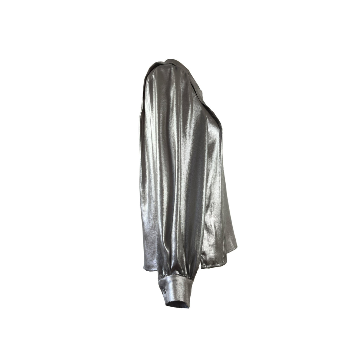 Cupro satin asymmetric Delana blouse in Metallic – HEIKE-NY