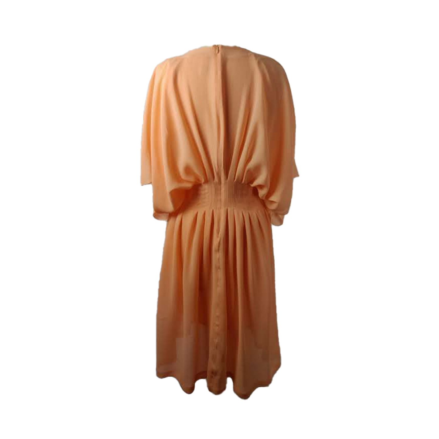 Peach-colored darted, silk dress - HEIKE-NY