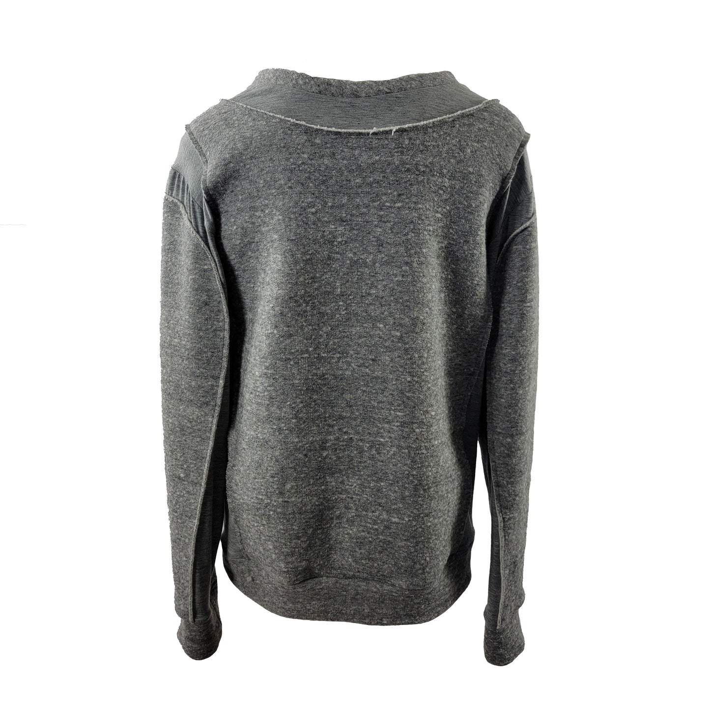 Back of Jersey and Lyocell / cotton sweat shirt with incorporated front seam inset pocket in Gray