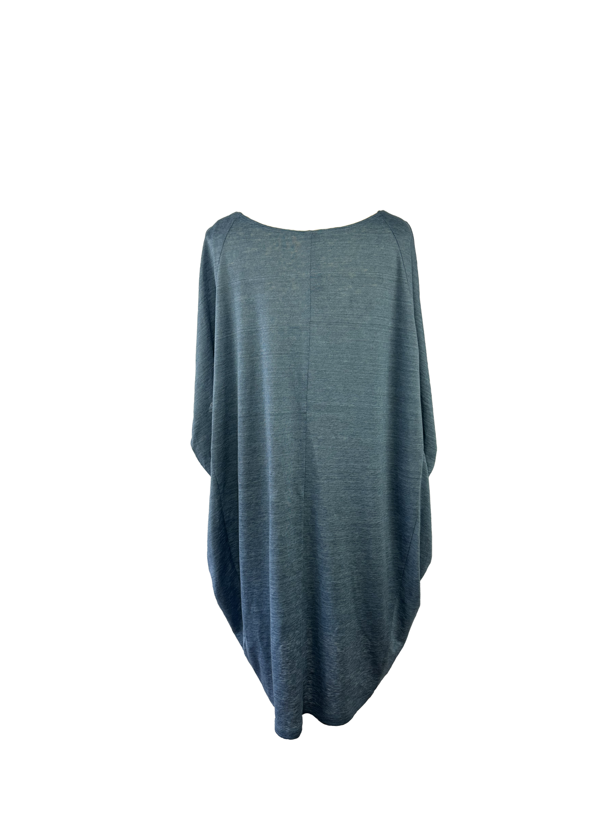 A slate blue with grey undertones, sleeveless tunic dress with a wide boat neckline - Heike-NY