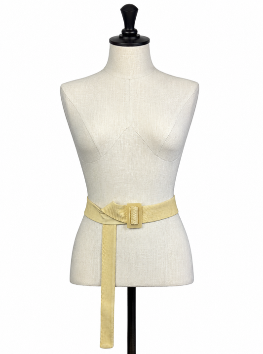 Acrochordus watersnake leather yellow buckle belt – HEIKE-NY