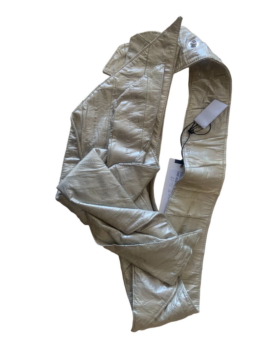 Metallic silver Eel skin rosette adjustable belt