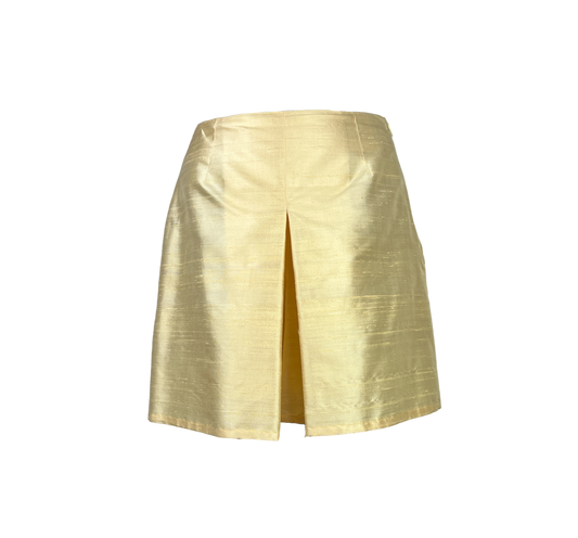 Wide leg silk culotte in yellow
