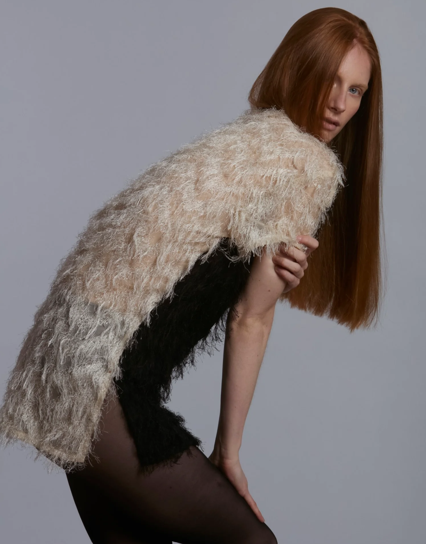Herringbone feather two-tone Charlie shirt  – HEIKE-NY