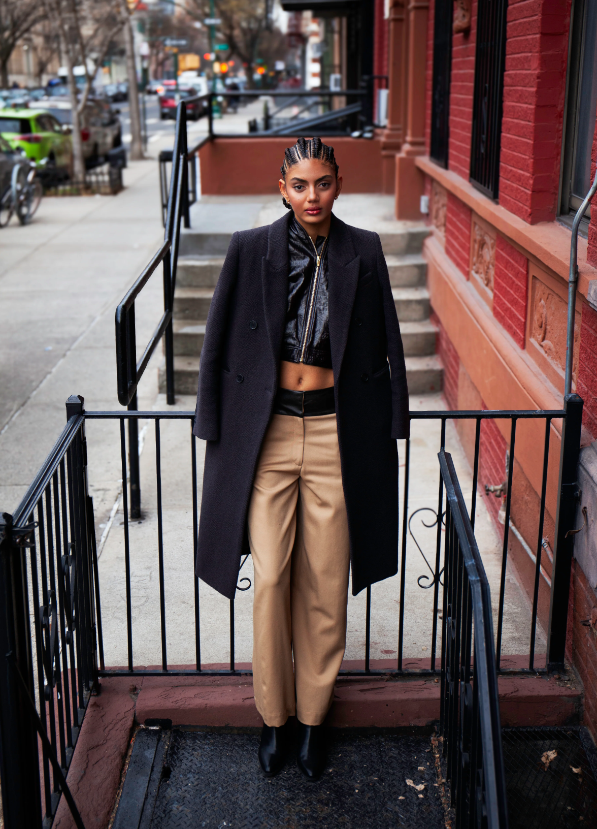 High-waist wide-leg Adrian pant with vintage leather waistband –  HEIKE-NY