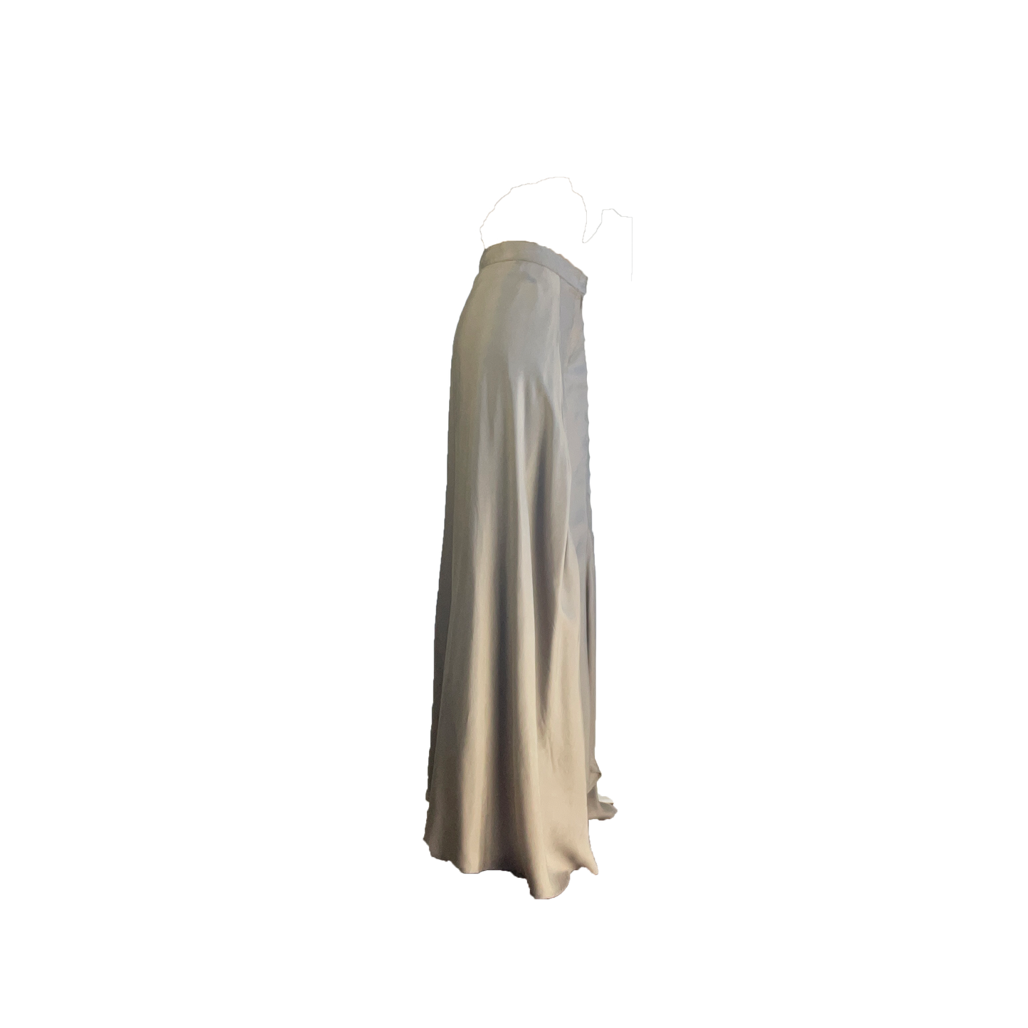 Side of flowy wide-legged pants in taupe