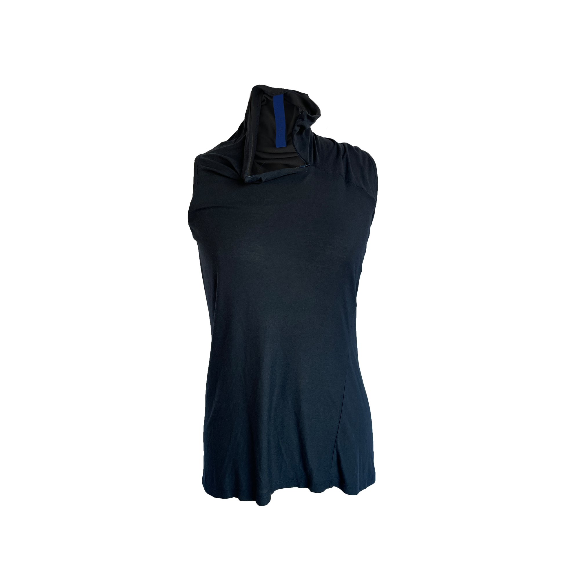 Black heathered fabric tunic made from linen jersey.
