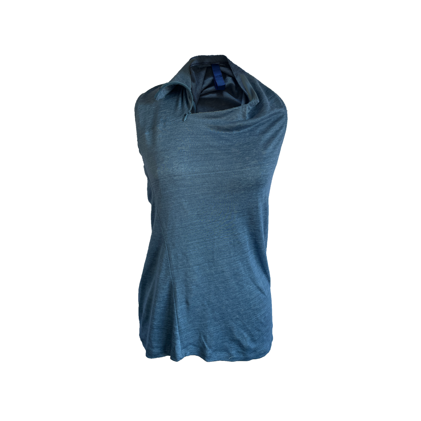 Navy heathered fabric tunic made from linen jersey