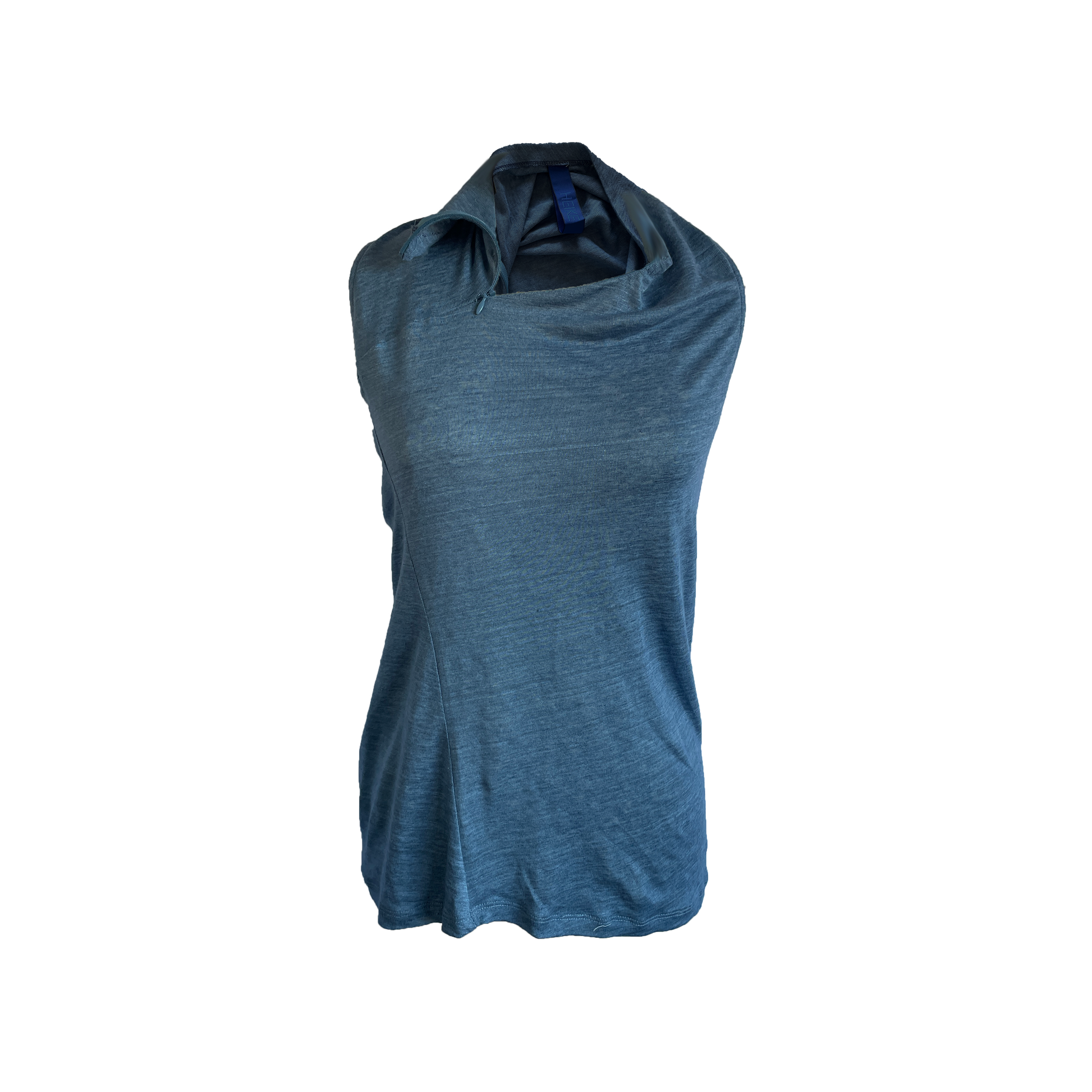 Navy heathered fabric tunic made from linen jersey