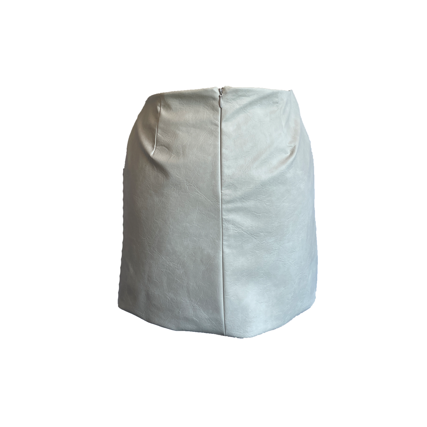 white vegan leather rayon mini skirt