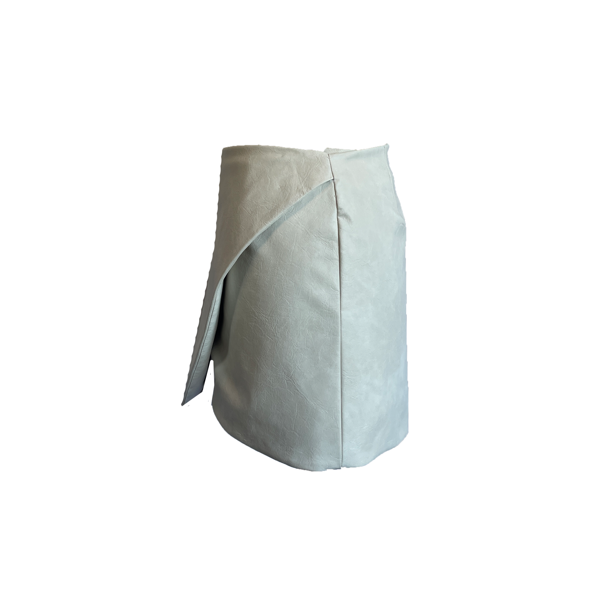 white vegan leather rayon mini skirt