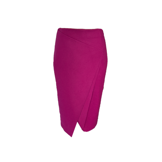 Wool Fuchsia Long wrap skirt 
